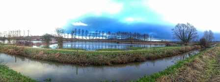 Picture of flooded landscape near Glastonbury